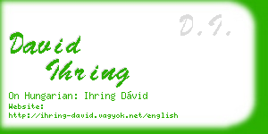 david ihring business card